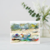 BOATS ALS PIJNEN BRIEFKAART (Staand voorkant)