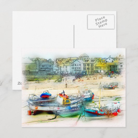 BOATS ALS PIJNEN BRIEFKAART (Voorkant / Achterkant)