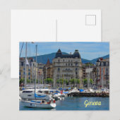 Boats Anchored Lake Genève Zwitserland Briefkaart (Voorkant / Achterkant)