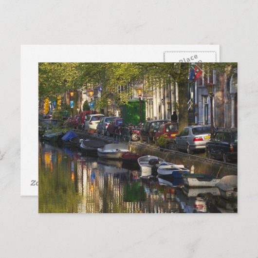 Boats and buildings along the canal belt, briefkaart (Voorkant / Achterkant)