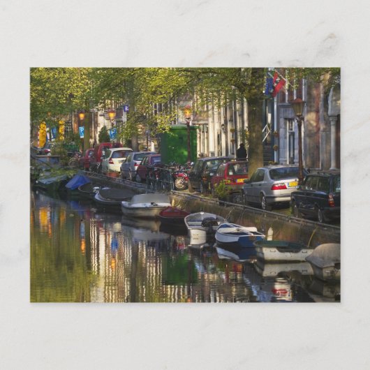 Boats and buildings along the canal belt, briefkaart (Voorkant)