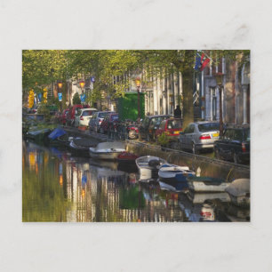 Boats and buildings along the canal belt, briefkaart