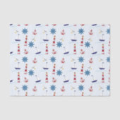 Boats, ankers en vuurtoren, blauw tissuepapier (Voorkant)