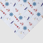 Boats, ankers en vuurtoren, blauw tissuepapier (Detail)