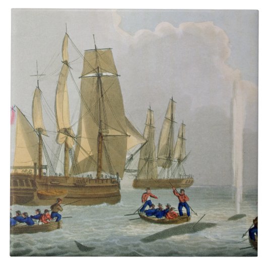 Boats Approaching a Whale, gegraveerd door Matthew Tegeltje (Voorkant)