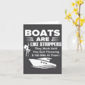Boats Are Like Funny Sarcastic Cool Saying Quote  Kaart (Gele Bloem)