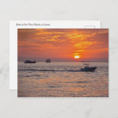 Boats at Key West, Florida, bij Sunset Briefkaart (Voorkant / Achterkant)