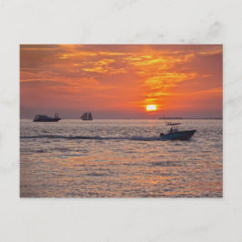 Boats at Key West, Florida, bij Sunset Briefkaart