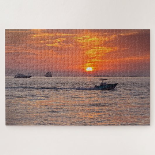 Boats at Key West, Florida, bij Sunset Legpuzzel (Horizontaal)