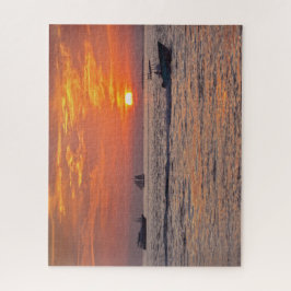 Boats at Key West, Florida, op Sunset 16x20 Legpuzzel
