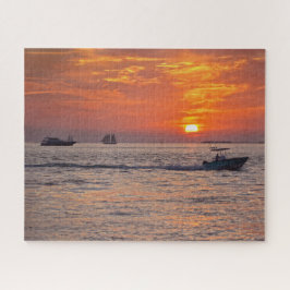 Boats at Key West, Florida, op Sunset 16x20 Legpuzzel