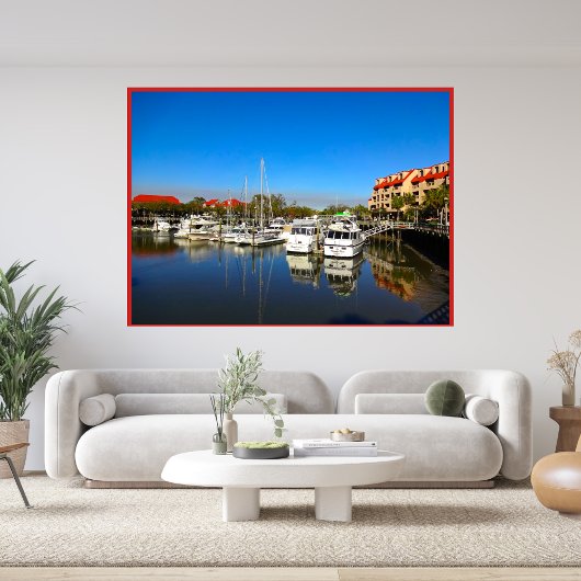 Boats at Shelter Cove Marina Hilton Head Island SC Canvas Afdruk
