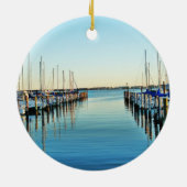 Boats At The Marina by Shirley Taylor Keramisch Ornament (Achterkant)