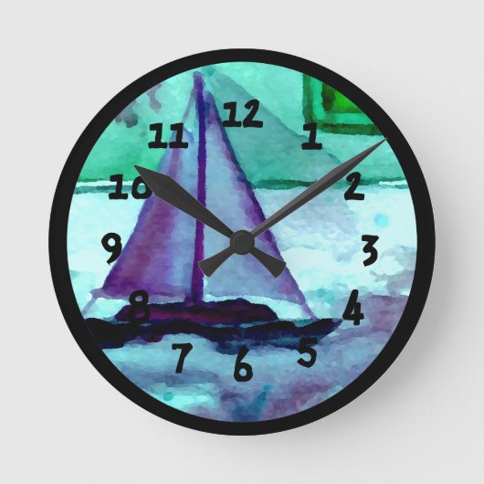 Boats Bathtub Sailships Bathroom Clocks Ronde Klok (Voorkant)