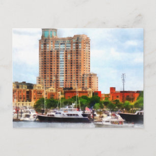 Boats bij binnenste Harbor Baltimore MD Briefkaart