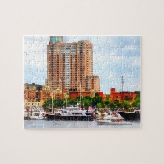Boats bij binnenste Harbor Baltimore MD Legpuzzel (Horizontaal)
