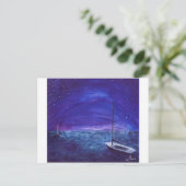 Boats bij nacht briefkaart (Staand voorkant)