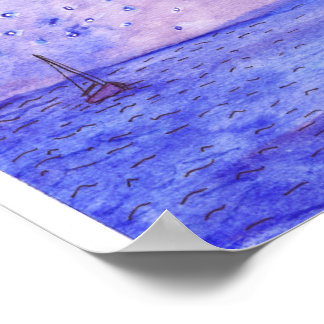 Boats bij nacht poster