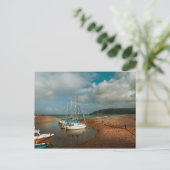 Boats bij Porlock Weir in Somerset Briefkaart (Staand voorkant)