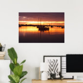 Boats bij Sunrise Poster (Thuiskantoor)