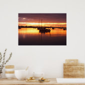 Boats bij Sunrise Poster (Keuken)