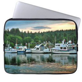 Boats bij Sunset op Bainbridge Island Laptop Sleeve