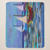 Boats bij zee fleece deken (Voorkant)