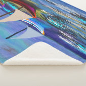 Boats bij zee fleece deken (3/4)