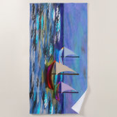 Boats bij zee fleece deken strandlaken (Voorkant)