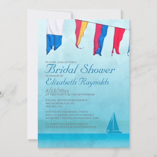 Boats Bridal Shower Invitations Kaart (Voorkant)