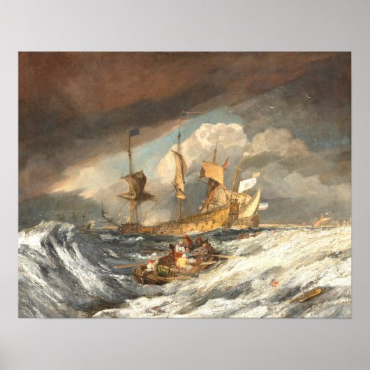 Boats die anker William Turner Fine Art uitvoeren Poster (Voorkant)