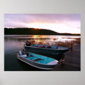 Boats door de Dock op Sundown Poster (Voorkant)