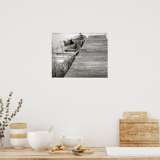 Boats door de Dock Poster (Keuken)