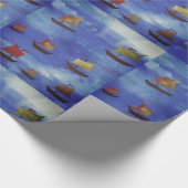 Boats Drawing Glossy Wrapping Paper, 30 in x 6 ft Cadeaupapier (Hoek)