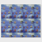 Boats Drawing Glossy Wrapping Paper, 30 in x 6 ft Cadeaupapier (Vlak)