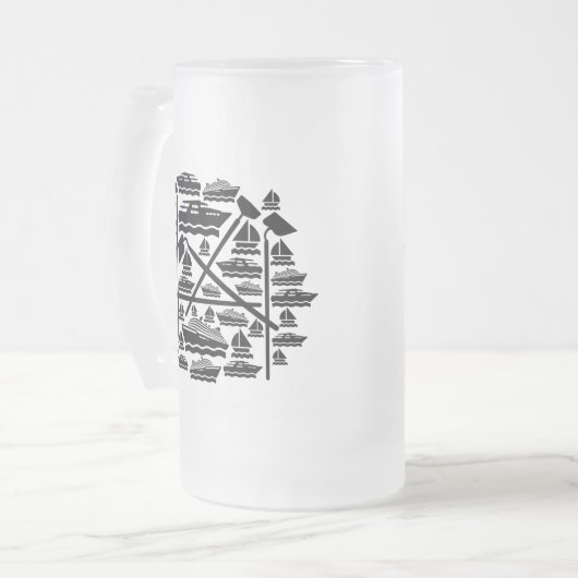 Boats en hoeren matglas bierpul (Voorkant links)