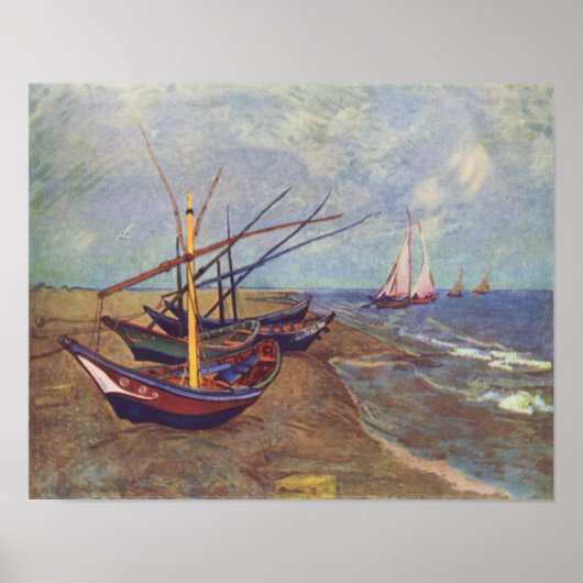 Boats geschilderd door Vincent van Gogh Reprint Poster (Voorkant)