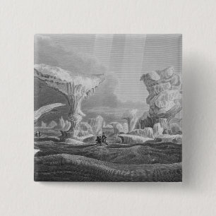 Boats in a Swell gerekend vanaf Ice, 24 augustus 1 Vierkante Button 5,1 Cm