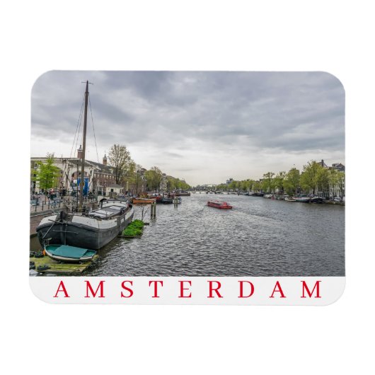 Boats in Amsterdam fridge magnet Magneet (Horizontaal)
