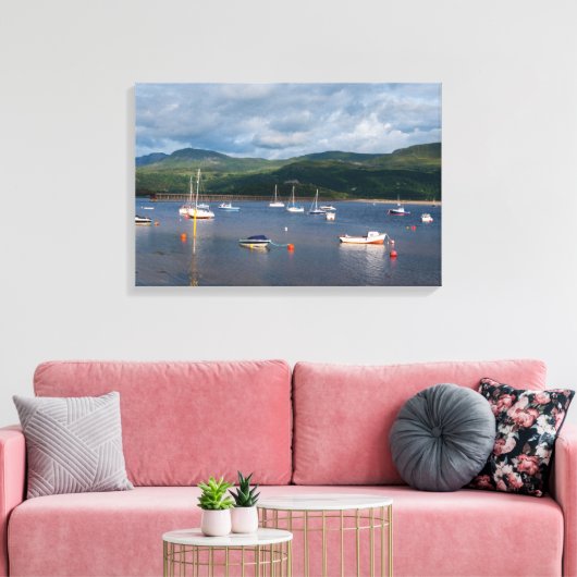 Boats in Barmouth Harbour Canvas Afdruk (Insitu (Woonkamer))