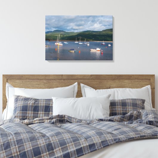 Boats in Barmouth Harbour Canvas Afdruk (Insitu (Slaapkamer))