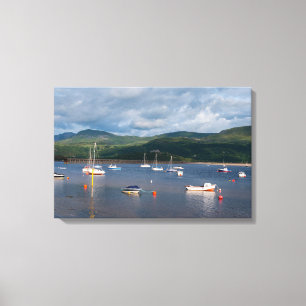 Boats in Barmouth Harbour Canvas Afdruk