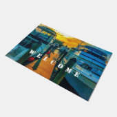 Boats in de Harbour Sunset Deurmat (Schuin)