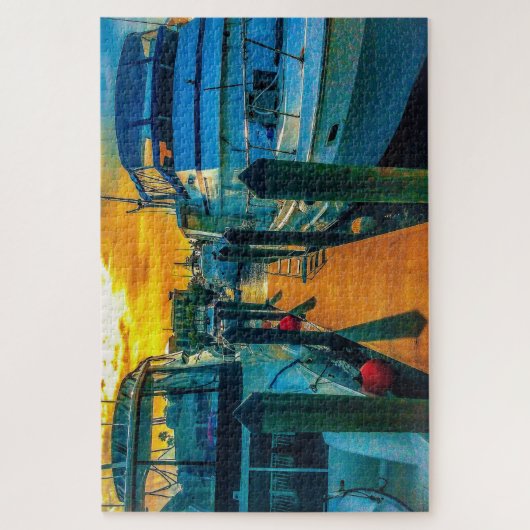 Boats in de Harbour Sunset Legpuzzel (Verticaal)