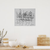 Boats in de haven bij Honfleur | Normandië, Frankr Poster (Keuken)