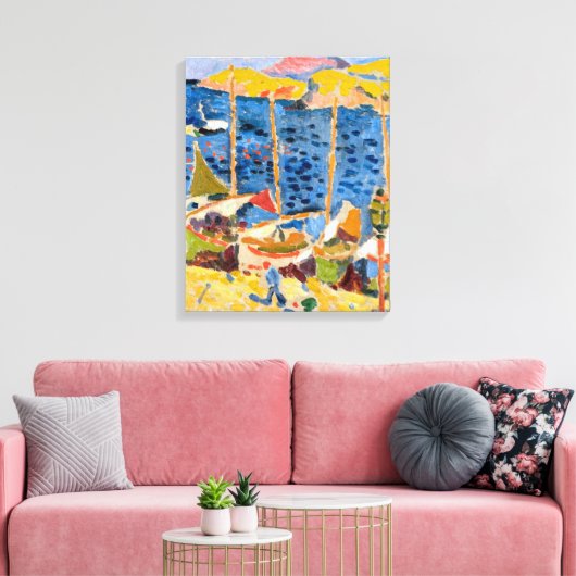 Boats in de haven van Collioure | Andre Derain | Canvas Afdruk (Insitu (Woonkamer))