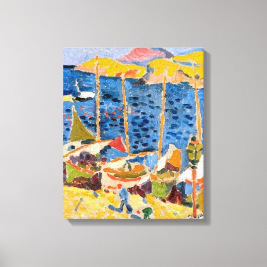 Boats in de haven van Collioure | Andre Derain | Canvas Afdruk (Voorkant)