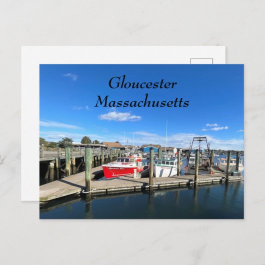 Boats in de haven van Gloucester Briefkaart (Voorkant / Achterkant)