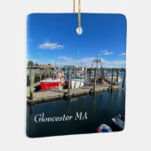Boats in de haven van Gloucester Keramisch Ornament (Rechts)