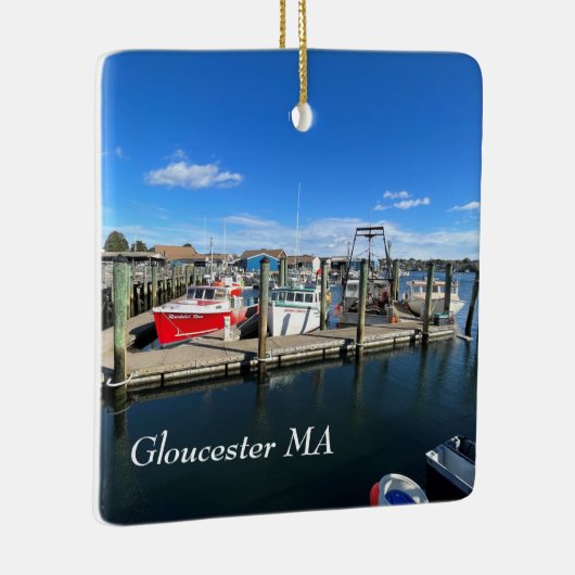 Boats in de haven van Gloucester Keramisch Ornament (Rechts)